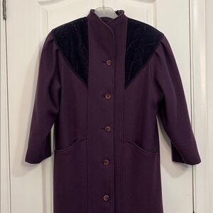 Vintage 75% Wool Purple Women's Coat - 3 Petite